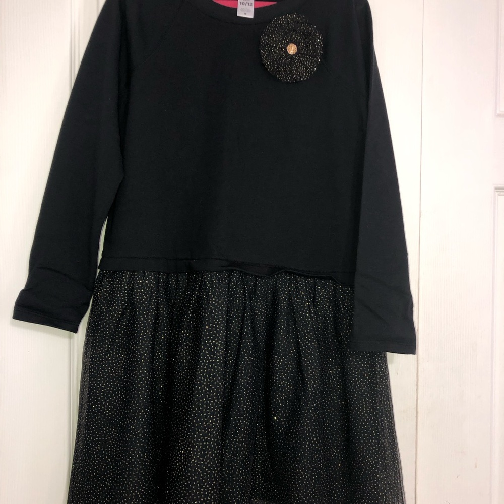 Carters kids NWOT black with glittery tulle skirt dress girls size 10/12 large - Picture 6 of 8